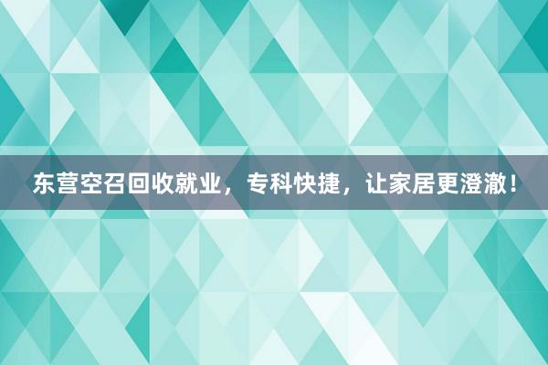 东营空召回收就业，专科快捷，让家居更澄澈！